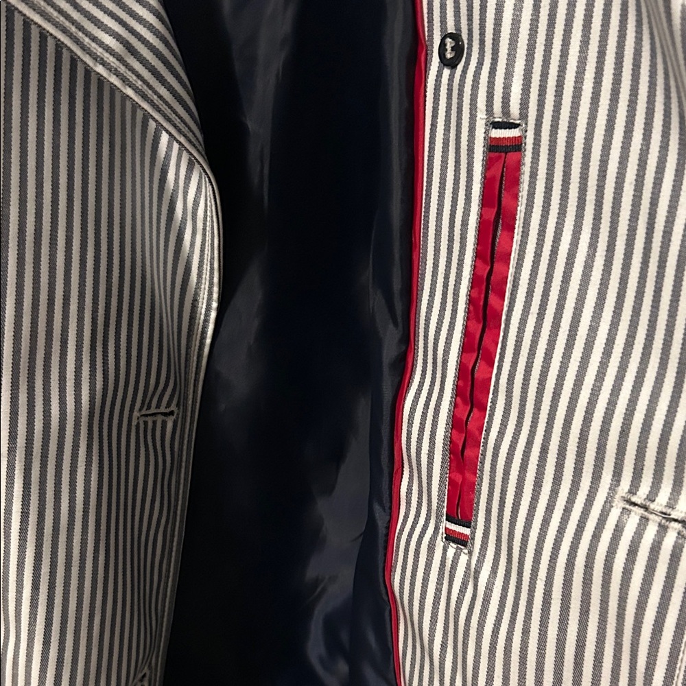 Tommy Hilfiger Coated Striped Trench Coat. Size S - Picture 13 of 16